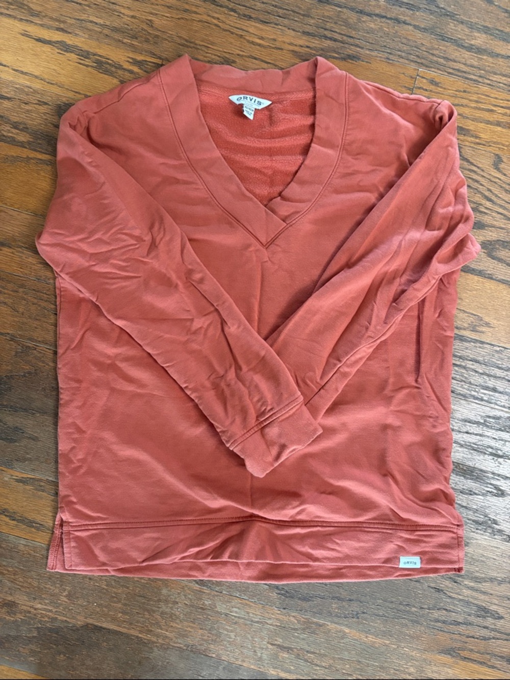 Orvis V-Neck Long Sleeve Pullover - Terracotta